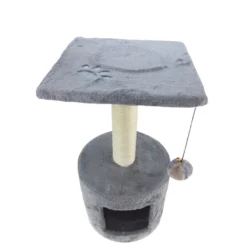 Arbre à Chat Bongo Gris, ø30 Cm X H 59 Cm, Pour Chat -Animaux Fournitures Magasin arbre a chat bongo gris o30 cm x h 59 cm pour chat animallparadise ap 13418 3