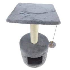 Arbre à Chat Bongo Gris, ø30 Cm X H 59 Cm, Pour Chat -Animaux Fournitures Magasin arbre a chat bongo gris o30 cm x h 59 cm pour chat animallparadise ap 13418 4