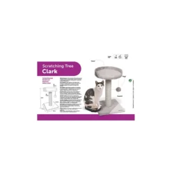 Arbre A Chat Clark, 30 X 30 X Hauteur 45 Cm, Couleur Gris -Animaux Fournitures Magasin arbre a chat clark 30 x 30 x hauteur 45 cm couleur gris animallparadise ap fl 561036 5
