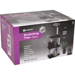 Arbre A Chat FORZA Noir 60 X 40 X Hauteur 151.5 Cm -Animaux Fournitures Magasin arbre a chat forza noir 60 x 40 x hauteur 1515 cm flamingo pet products fl 560982 2