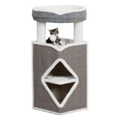 Trixie Arbre à Chat Tour Arma 38 X 38 X 98 Cm De Hauteur Couleur Gris Et Blanc