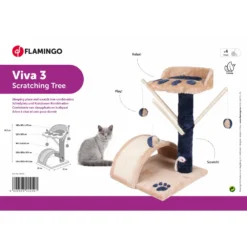 Arbre A Chat Viva 3, Taille 36 X 36 Cm Hauteur 54 Cm, Couleur Beige. -Animaux Fournitures Magasin arbre a chat viva 3 taille 36 x 36 cm hauteur 54 cm couleur beige flamingo pet products fl 5334535 3