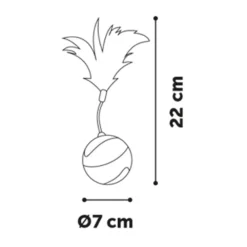 Balle ø 7 Cm. Magic Mechta 2 En 1 A LED Et Plumeau . Couleur Verte. Pour Chat. -Animaux Fournitures Magasin balle o 7 cm magic mechta 2 en 1 a led et plumeau couleur verte pour chat flamingo pet products fl 560769 4