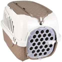 Cage De Transport, Tour Taupe Taille XS 33 X 52 X 34 Cm Pour Petit Chiens Ou Chats
