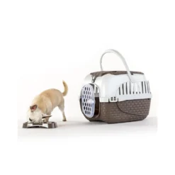 Cage De Transport, Tour Taupe Taille XS 33 X 52 X 34 Cm Pour Petit Chiens Ou Chats -Animaux Fournitures Magasin cage de transport tour taupe taille xs 33 x 52 x 34 cm pour petit chiens ou chats bama pet fl 517589 3