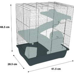 Cage ENZO 41.5 X 28.5 X 48.5 Cm Model 3 Pour Hamster -Animaux Fournitures Magasin cage enzo 415 x 285 x 485 cm model 3 pour hamster flamingo pet products fl 210123 1