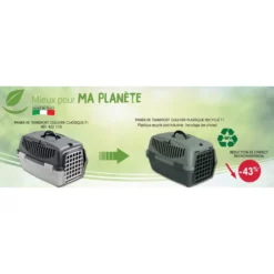 Cage GULLIVER 1, En Plastique Recyclé, Transport Pour Chien Max 6 Kg. -Animaux Fournitures Magasin cage gulliver 1 en plastique recycle transport pour chien max 6 kg animallparadise ap zo 422180 7