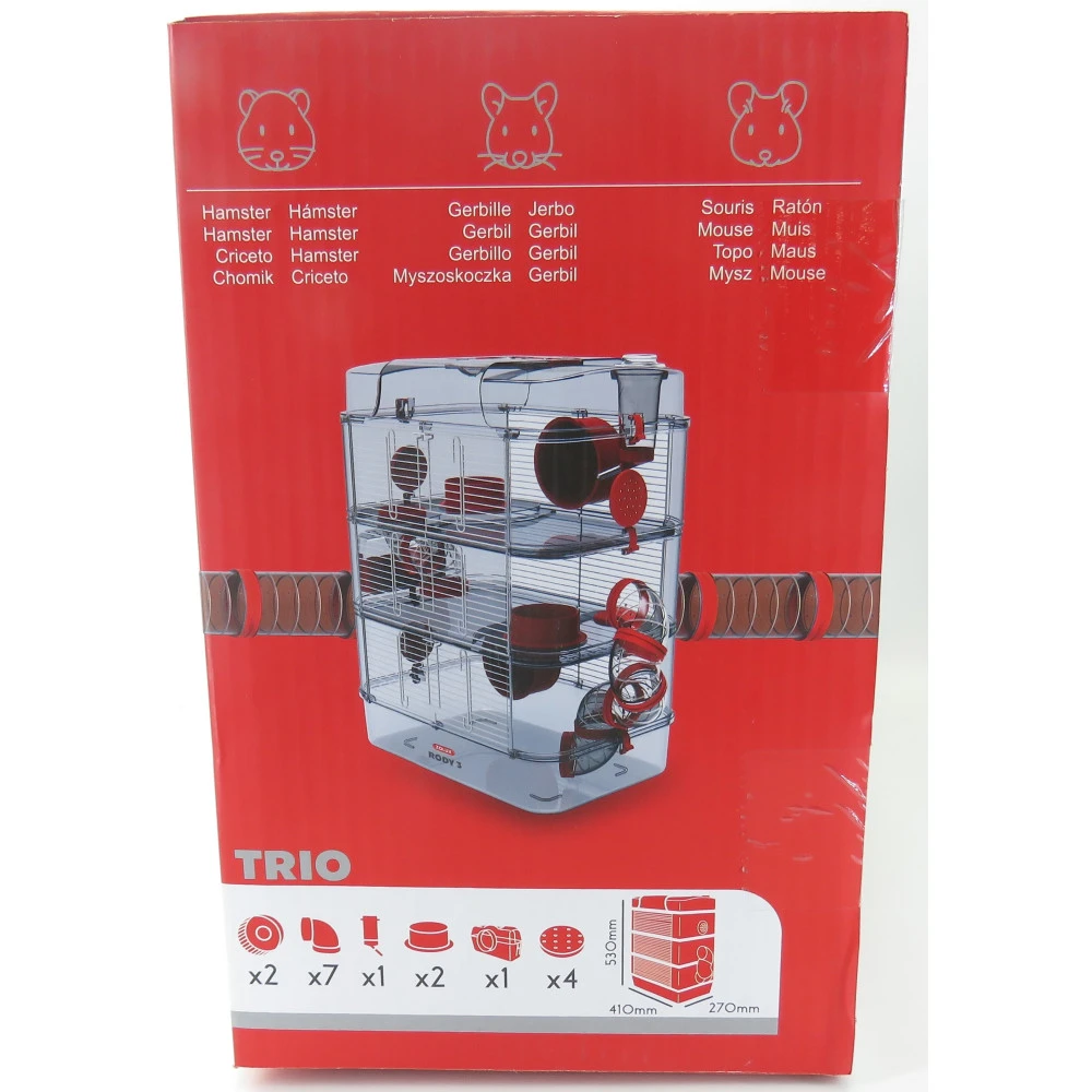 Zolux Cage Trio Rody3. Couleur Grenadine Pour Rongeur 3 Zolux Cage Trio Rody3. Couleur Grenadine Pour Rongeur – Image 3