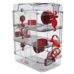 Animaux Fournitures Magasin 36 Zolux Cage Trio Rody3. Couleur Grenadine Pour Rongeur