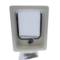 Chatière Tunnel 4 Positions Blanc 19.8 X 25 Cm Pour Chat -Animaux Fournitures Magasin chatiere tunnel 4 positions blanc 198 x 25 cm pour chat animallparadise ap zo 401072bla 2