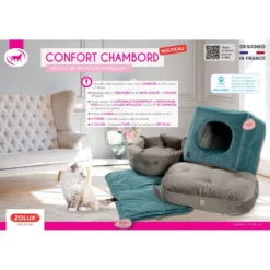 Zolux Couette Chesterfield Chambord Taupe 59 Cm Pour Chats -Animaux Fournitures Magasin couette chesterfield chambord taupe 59 cm pour chats zolux zo 500248 4