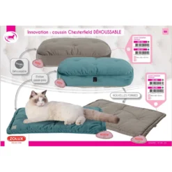Zolux Couette Chesterfield Chambord Taupe 59 Cm Pour Chats -Animaux Fournitures Magasin couette chesterfield chambord taupe 59 cm pour chats zolux zo 500248 6