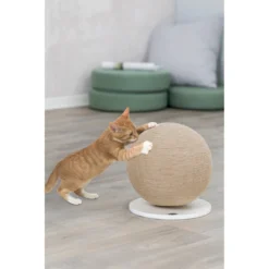 Griffoir Boule, Forme Rond Pour Chat Monté Sur Plateau. -Animaux Fournitures Magasin griffoir boule forme rond pour chat monte sur plateau animallparadise ap tr 43721 2