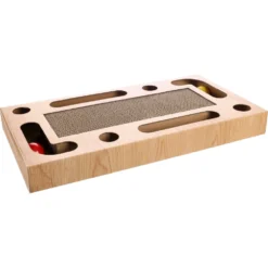 Griffoir Jouet Avec 2 Balles, 25 X 47 X 5 Cm, Pour Chat -Animaux Fournitures Magasin griffoir jouet avec 2 balles 25 x 47 x 5 cm pour chat animallparadise ap fl 561290 2