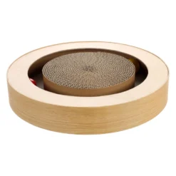 Griffoir Jouet Avec 2 Balles, ø 35 X 5.5 Cm, Pour Chat -Animaux Fournitures Magasin griffoir jouet avec 2 balles o 35 x 55 cm pour chat animallparadise ap fl 561293 2