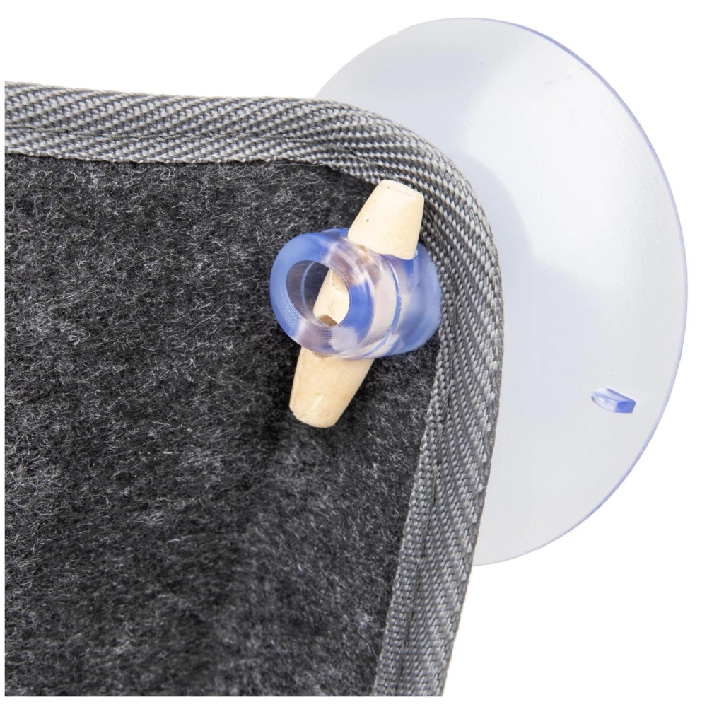 Hamac Pour Fenêtres Large Benji En Feutre Gris 67 X 24.5 X 22 Cm Pour Chat. 3 Hamac Pour Fenêtres Large Benji En Feutre Gris 67 X 24.5 X 22 Cm Pour Chat. – Image 3