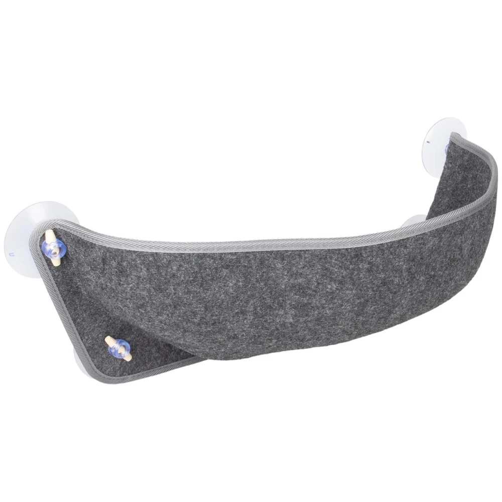 Hamac Pour Fenêtres Large Benji En Feutre Gris 67 X 24.5 X 22 Cm Pour Chat. 1 Hamac Pour Fenêtres Large Benji En Feutre Gris 67 X 24.5 X 22 Cm Pour Chat.