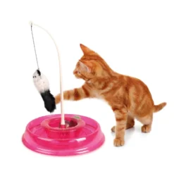 Jouet Circuit TIBO Rond Rose ø 27,5 Cm X 38 Cm, Pour Chat