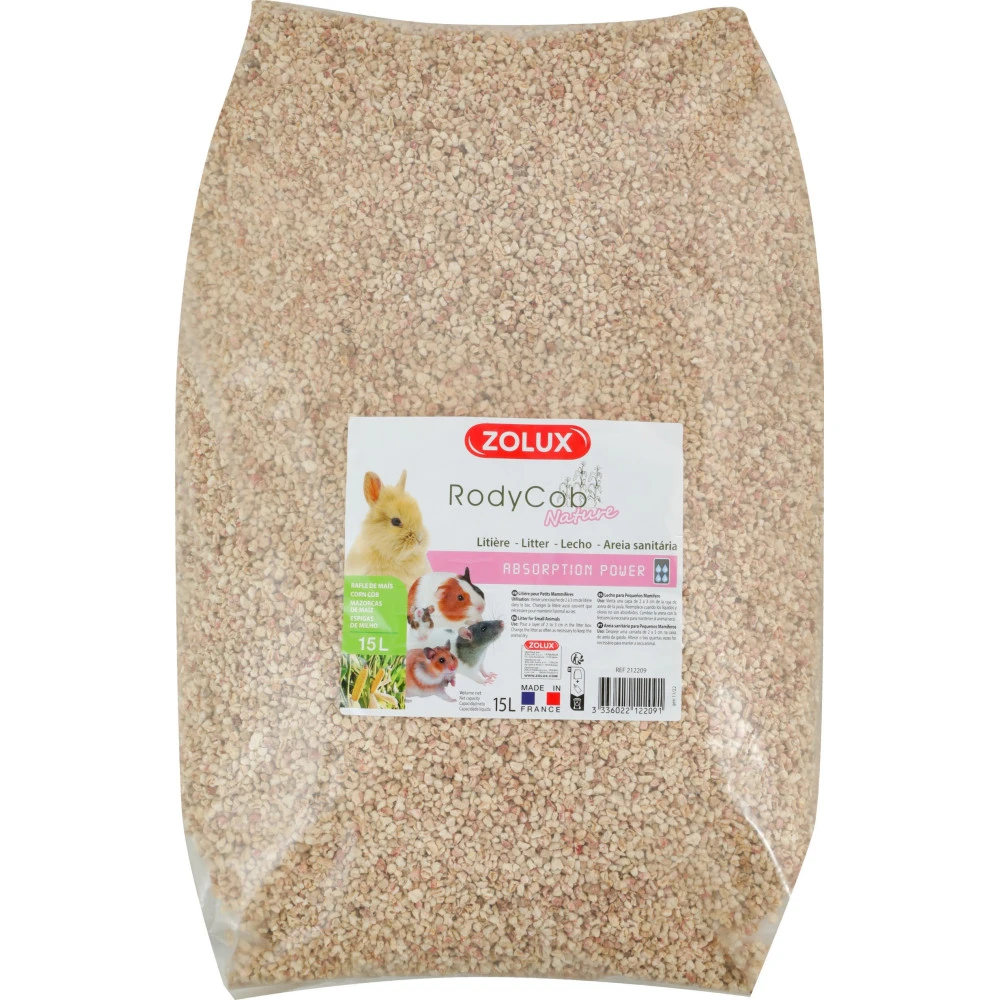 Zolux Litière Rodycob Nature 15 Litres 5.18 Kg, Pour Petit Mammifère 1 Zolux Litière Rodycob Nature 15 Litres 5.18 Kg, Pour Petit Mammifère
