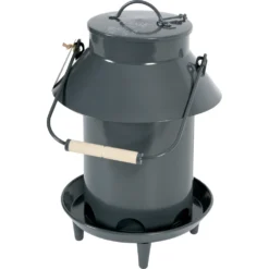 Mangeoire Métal Broc, ø 26 X 39 Cm, Couleur Ardoise, Pour Basse Cour.