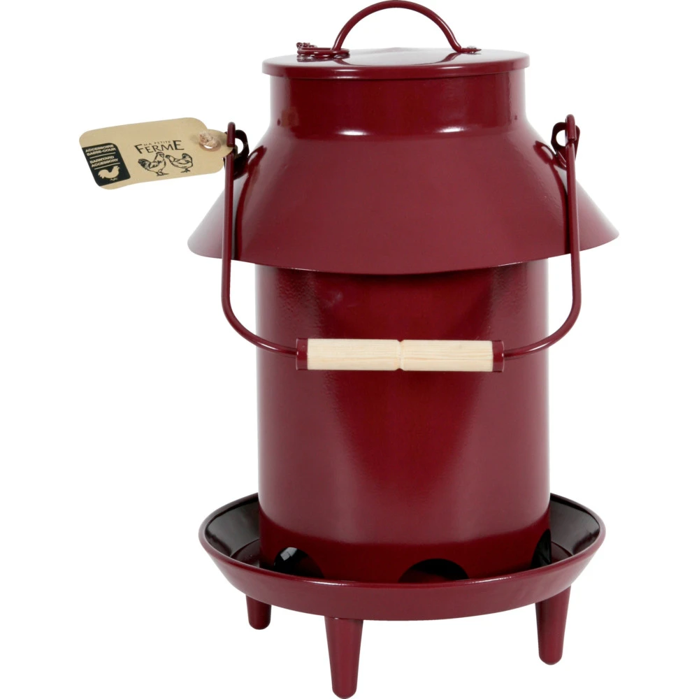 Mangeoire Métal Broc, ø 26 X 39 Cm, Couleur Grenat, Pour Basse Cour. 2 Mangeoire Métal Broc, ø 26 X 39 Cm, Couleur Grenat, Pour Basse Cour. – Image 2