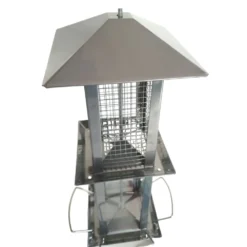 Mangeoire Silo Combi Minca Graines Et Arachides Gris 38 Cm Pour Oiseaux -Animaux Fournitures Magasin mangeoire silo combi minca graines et arachides gris 38 cm pour oiseaux vadigran va 13976 2