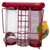 Mangeoire Trio Grenat. 20 X 9 X Hauteur 22.5 Cm . Pour Oiseaux