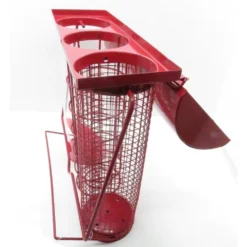 Mangeoire Trio Rouge. 20 X 9 X Hauteur 22.5 Cm, Pour Oiseaux -Animaux Fournitures Magasin mangeoire trio rouge 20 x 9 x hauteur 225 cm pour oiseaux animallparadise ap zo 170502 2