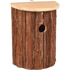 Nichoir Pour Oiseaux GERSON. 18.5 X 11 X 25 Cm. Bois Naturel.