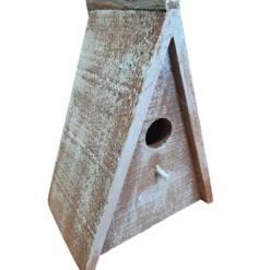 Nichoir Triangulaire Pour Oiseaux GIES En Bois 16.5 X 11 X 21 Cm Bleu /brun