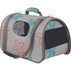 Panier De Transport Flower, Taille M, Couleur Gris, Pour Chat Ou Chien.
