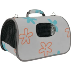 Panier De Transport Flower, Taille S, Couleur Gris, Pour Chat Ou Chien. -Animaux Fournitures Magasin panier de transport flower taille s couleur gris pour chat ou chien animallparadise ap zo 423446gri 2
