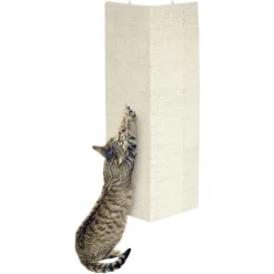 Planche Grattoir Sisal Pour Chat, Beige 28 X 52 Cm + Catnip.
