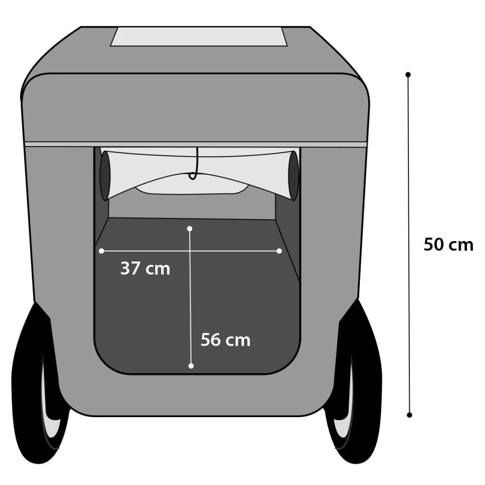 Remorque DOGGY LINER ROMERO. Rouge Et Noir. 60 X 43 X 51 Cm. Pour Chien 3 Remorque DOGGY LINER ROMERO. Rouge Et Noir. 60 X 43 X 51 Cm. Pour Chien – Image 3
