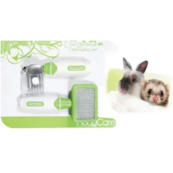 Set Démêlage Carde Douce Et Démêloir Pour Lapins, Furets, Hamsters -Animaux Fournitures Magasin set demelage carde douce et demeloir pour lapins furets hamsters animallparadise ap zo 203029 3