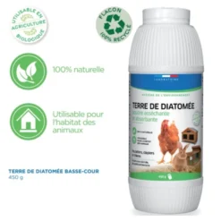 Terre De Diatomée 450 G Absorbante Pour Poulaillers, , Asséchante, Clapiers, Basse Cours -Animaux Fournitures Magasin terre de diatomee 450 g absorbante pour poulaillers assechante clapiers basse cours animallparadise ap fr 170333 3