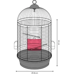Une Cage Perruche SANNA II, Noir ø 34 X 67 Cm. -Animaux Fournitures Magasin une cage perruche sanna ii noir o 34 x 67 cm animallparadise ap 110114 2