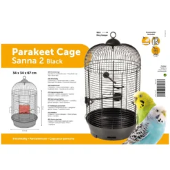 Une Cage Perruche SANNA II, Noir ø 34 X 67 Cm. -Animaux Fournitures Magasin une cage perruche sanna ii noir o 34 x 67 cm animallparadise ap 110114 3